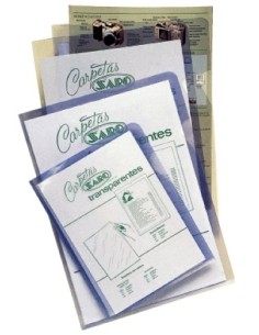 DOSS.ANG.RECT.SARO PVC 280µ A4 TRA P/50